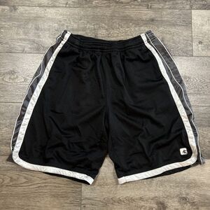 Vintage 2000s AND1 Basketball Shorts Black Gray Mens XL Mesh Y2k Baggy And 1
